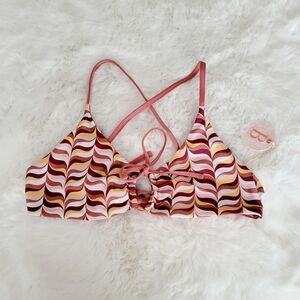 🍹B SWIM TAHITI TIE FRONT BIKINI TOP SIZE L